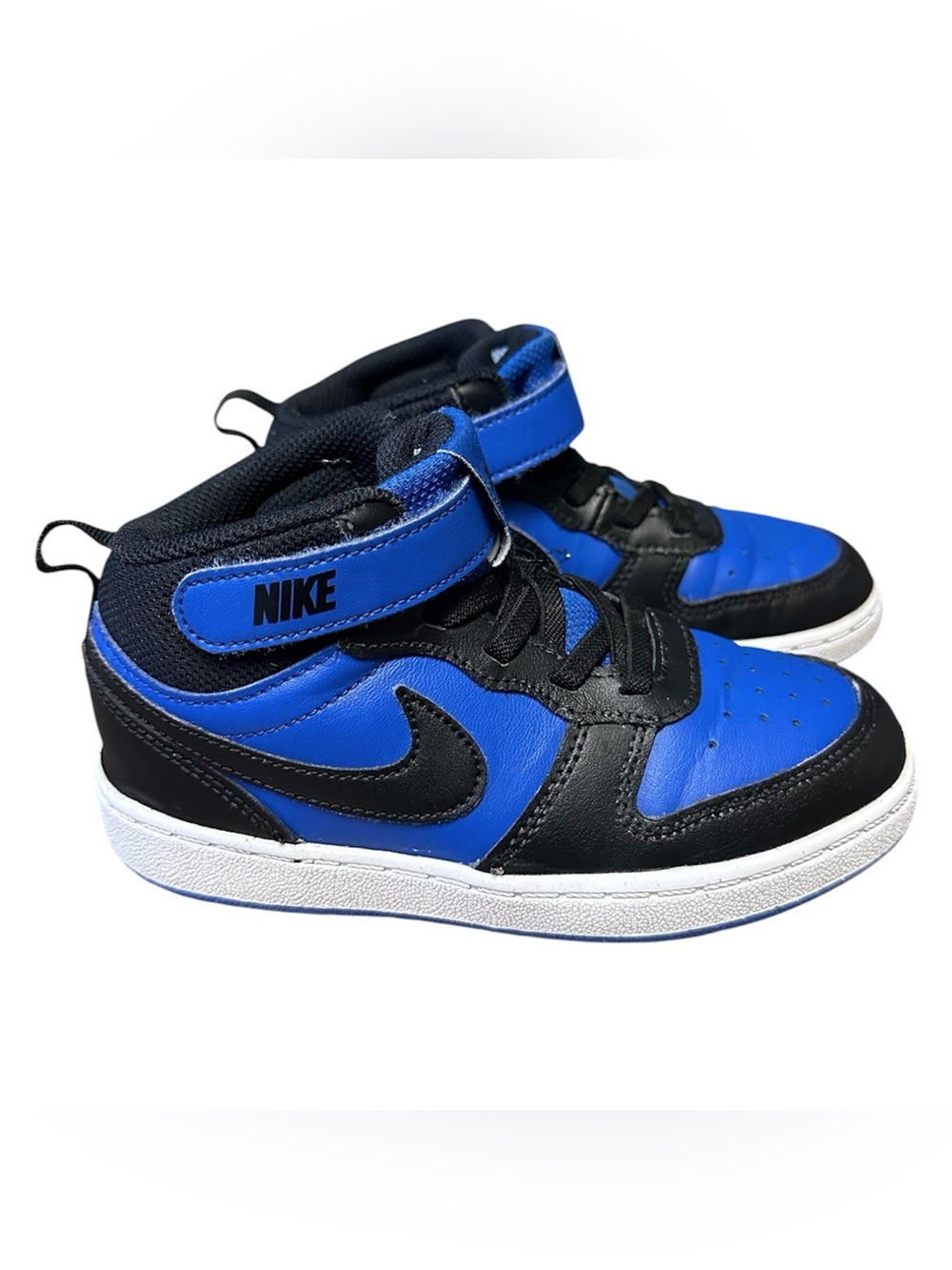 Nike Court Borough Mid 2 Toddler 10C Black Game Royal Blue High Tops